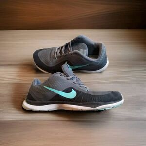 Nike Training Flex TR6 2 Tone Gray Teal Womens Swoosh Shoes Size 6.5 831217-004